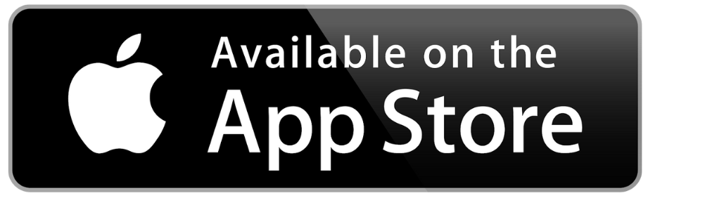 Ein schwarzer Button mit der Aufschrift „Im App Store verfügbar“