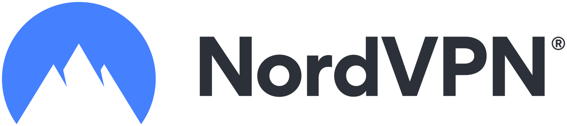 Das Logo von NordVPN ist ein blauer Kreis mit einem Berg in der Mitte.