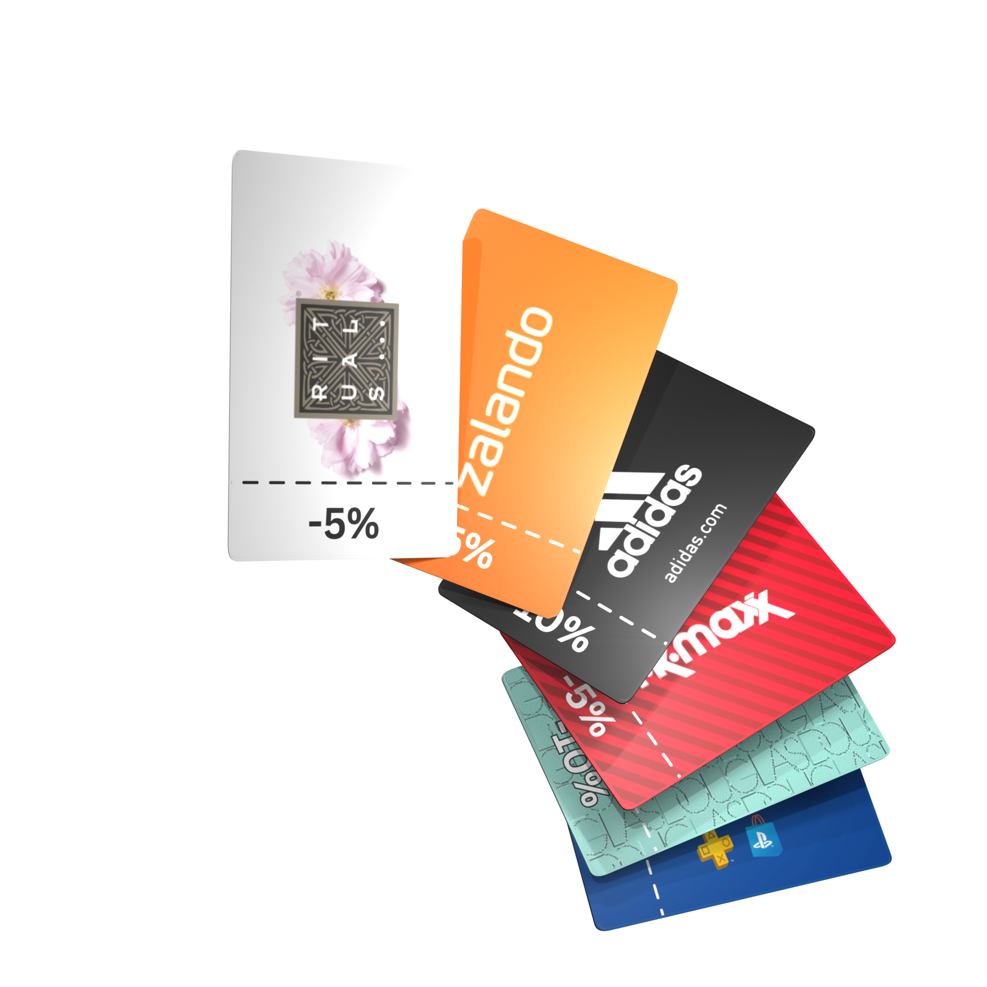 Ein Stapel Geschenkkarten, auf einer davon steht „Zalando“