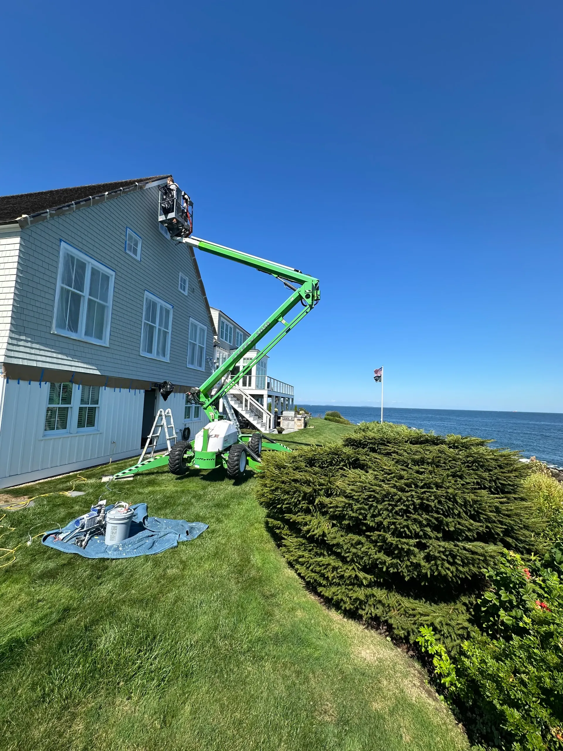 Covered kitchen island before paint job by Jim Steeves