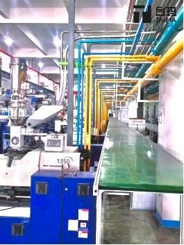 A factory with central material handling system