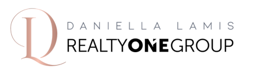 The logo for daniella lamis realtyone group is shown on a white background.