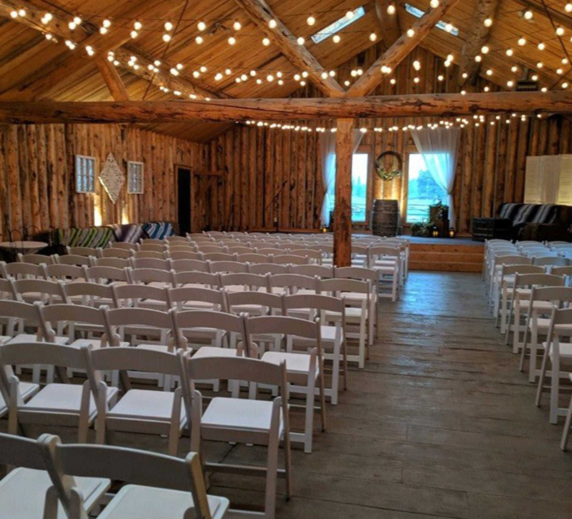 wedding venue with chairs and altar in the most beautiful wedding destination in colorado