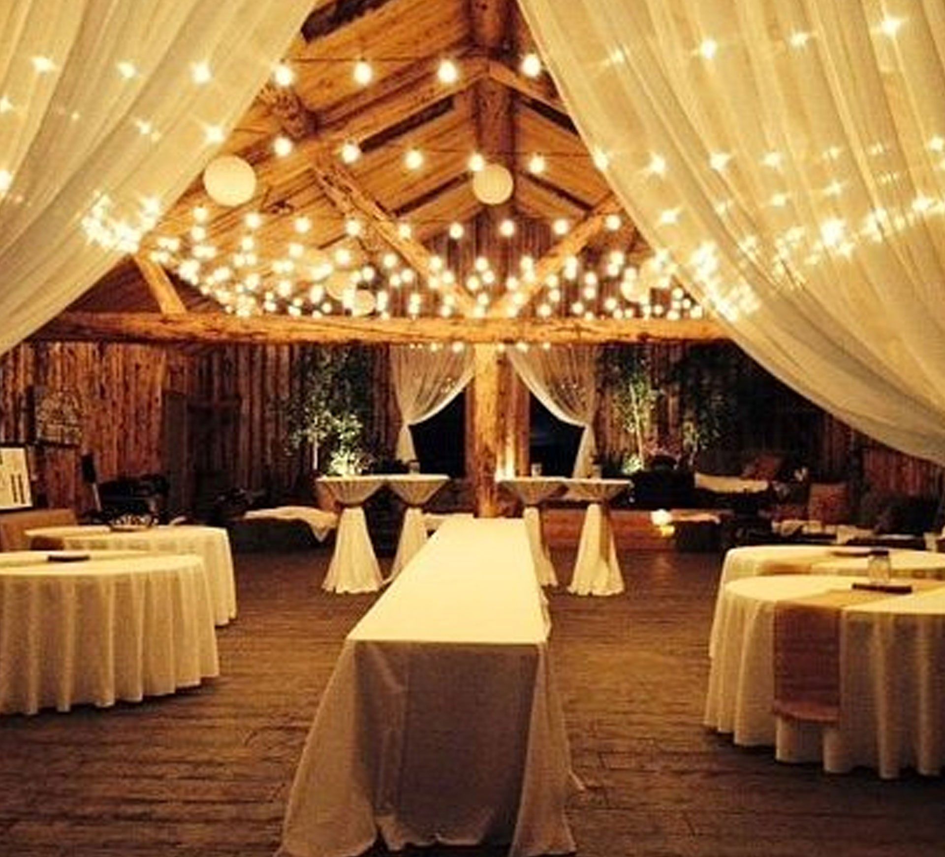 barn wedding reception area