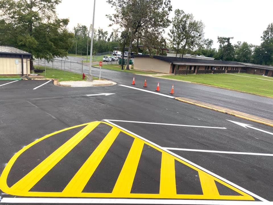 Parking Lot Near the Road — Pensacola, FL — Emerald Coast Striping