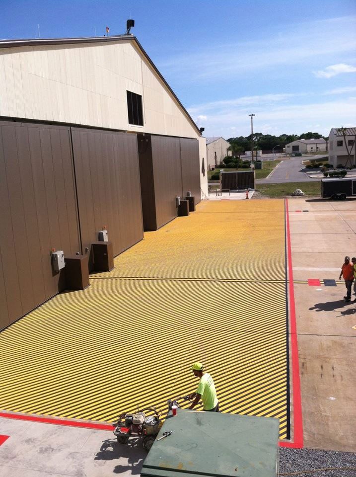 Yellow Stripe Lines — Pensacola, FL — Emerald Coast Striping