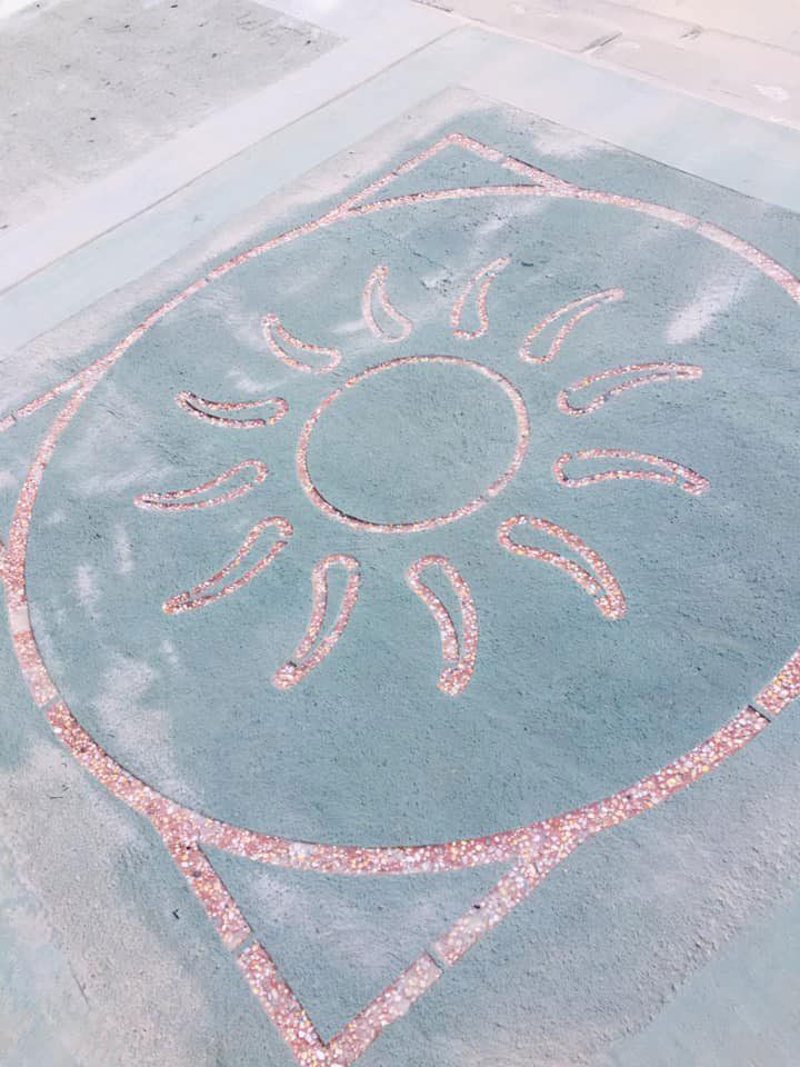 Stone Floor with Design — Pensacola, FL — Emerald Coast Striping