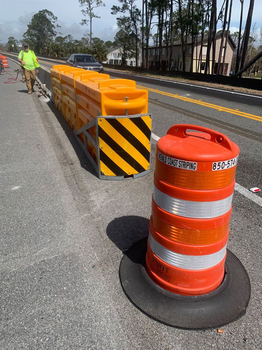 Traffic Barrel — Pensacola, FL — Emerald Coast Striping