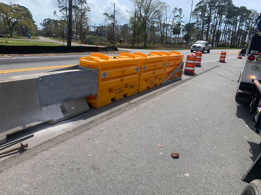 Traffic Barriers on The Road — Pensacola, FL — Emerald Coast Striping