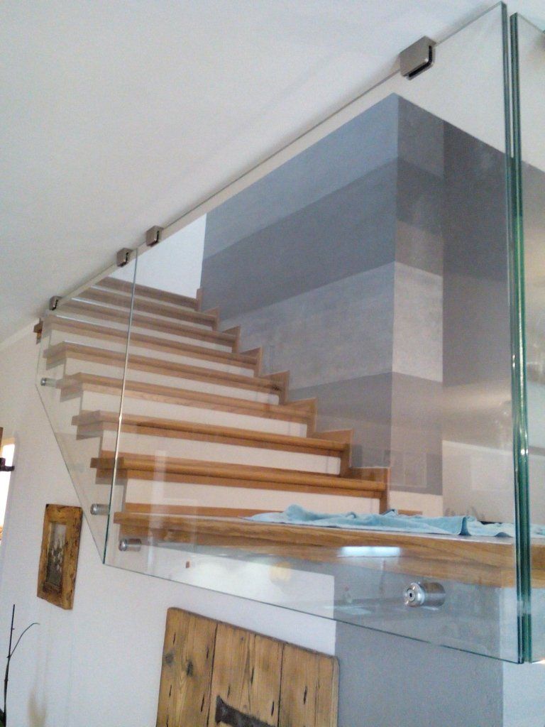 corrimano trasparente in vetro