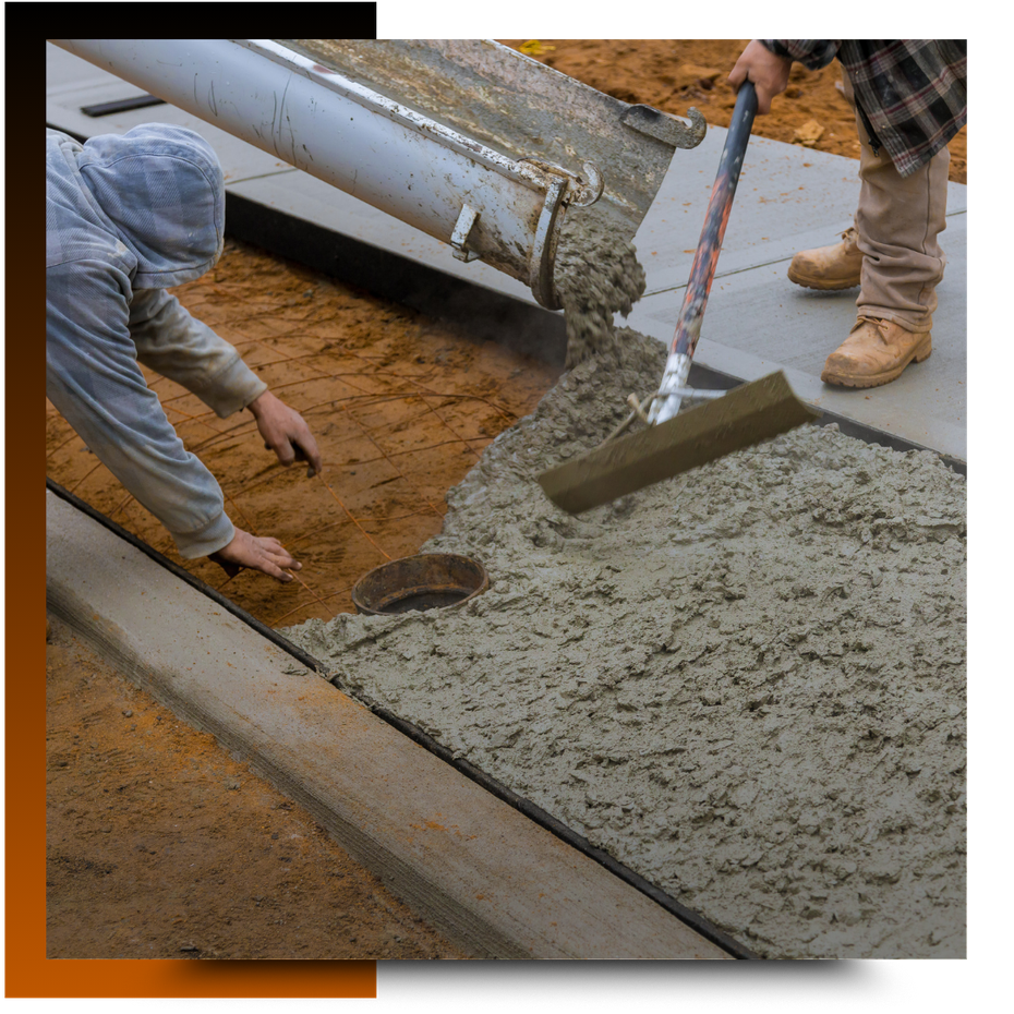 Concreting sidewalk