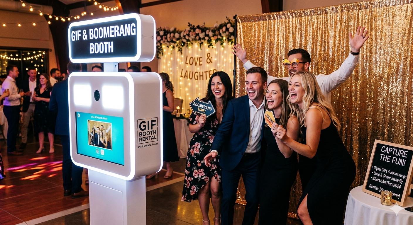 Modern digital GIF photo booth machine.