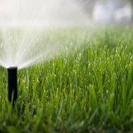 Spraying Water on a Fresh Green Lawn — Amarillo, TX — Amarillo Lawn Sprinkler