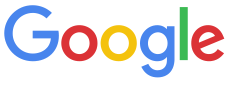 A google logo with a rainbow of colors on a white background.
