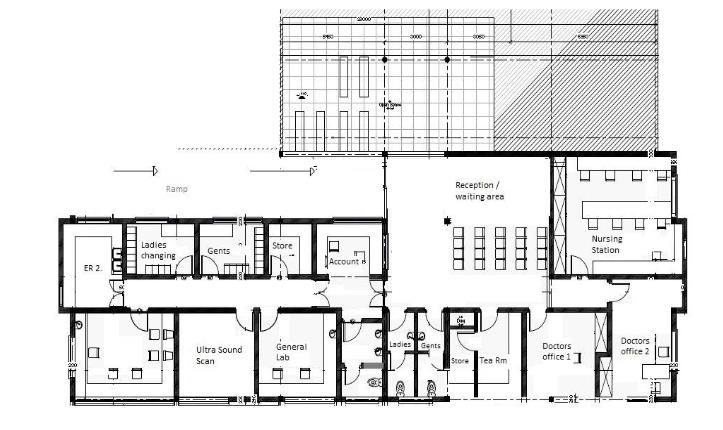 A black and white floor plan of a building