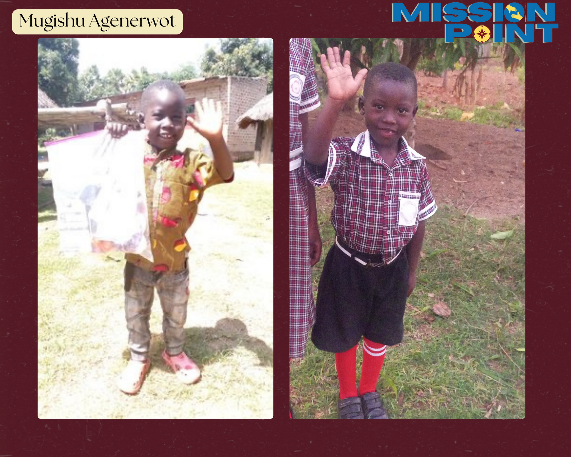 before and after of Amigos sponsored child