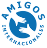 Logo of Amigos Internacionales: blue circle with two white clasped hands and surrounding text.