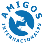 A Logo for Amigos Internacionales Shows Two Hands Hugging Each Other