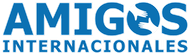 The logo for amigos internacionales is blue and white