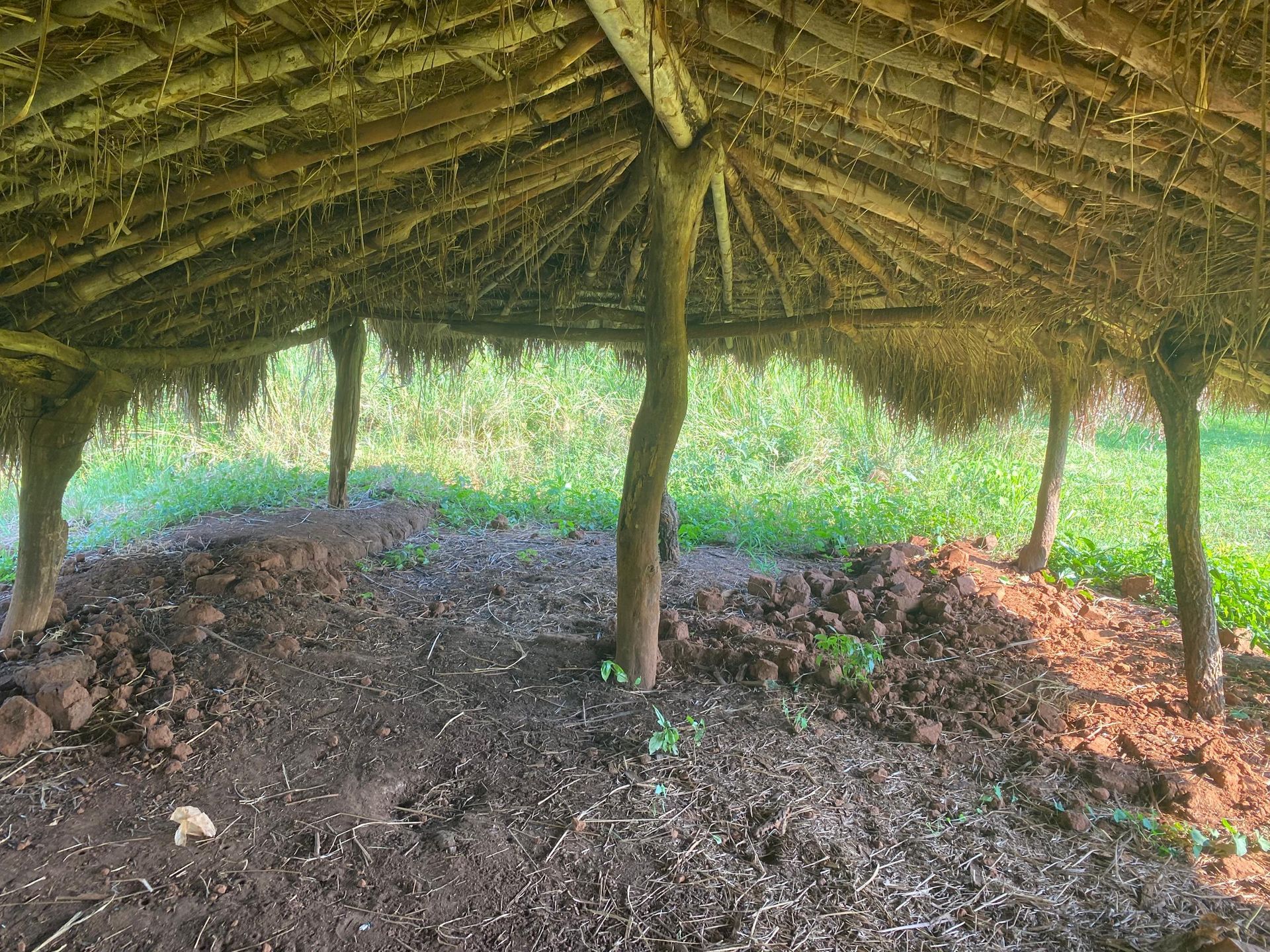 Nwoya, Uganda — an open-air gathering space at the school, June 2026.