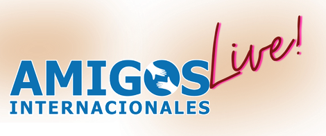 The logo for amigos live internacionales is blue and red