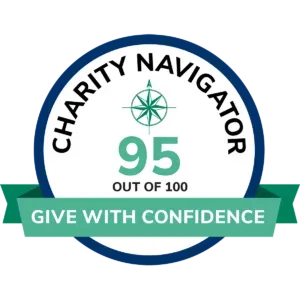 Charity navigator 95 out of 100 give with confidence