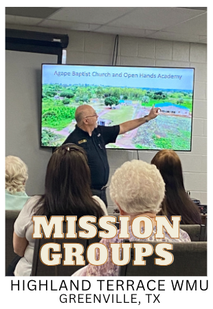 Michael Ryer speaking to mission group about starving children in Africa