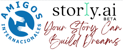 A logo for story.ai beta that says your story can build dreams