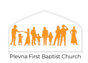 A logo for the plevna first baptist church
