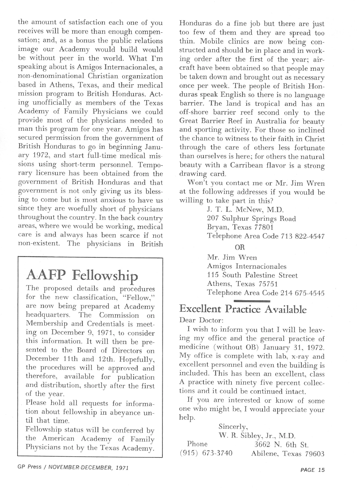 A page of text from a medical newsletter featuring Amigos Internacionales