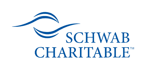 Schwab Charitable logo, blue and white: two curved lines above the text "SCHWAB CHARITABLE".