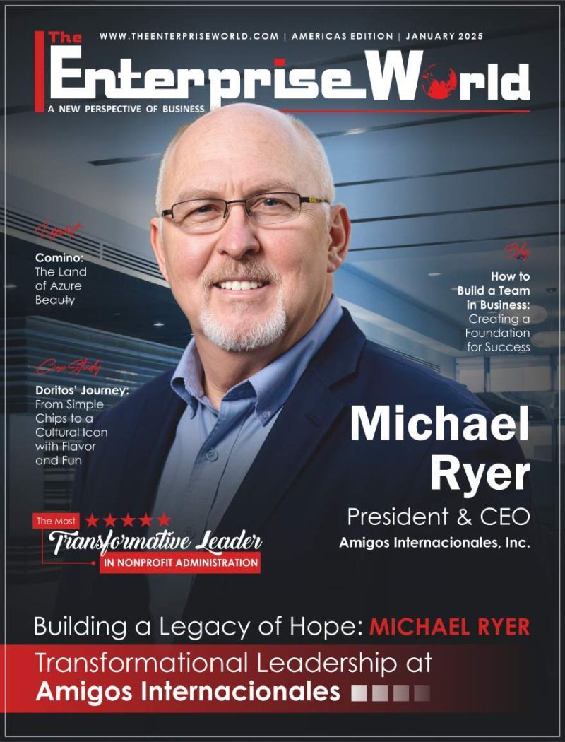CEO Michael Ryer of Amigos Internacionales is featured on the cover of a magazine called Enterprise World.