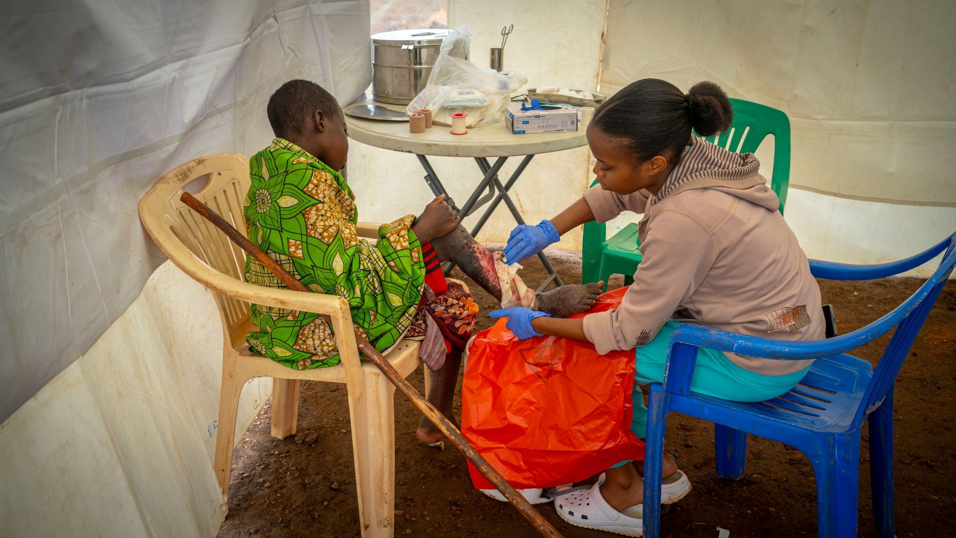 Doctor providing care at MissionPoint Burundi free medical camp