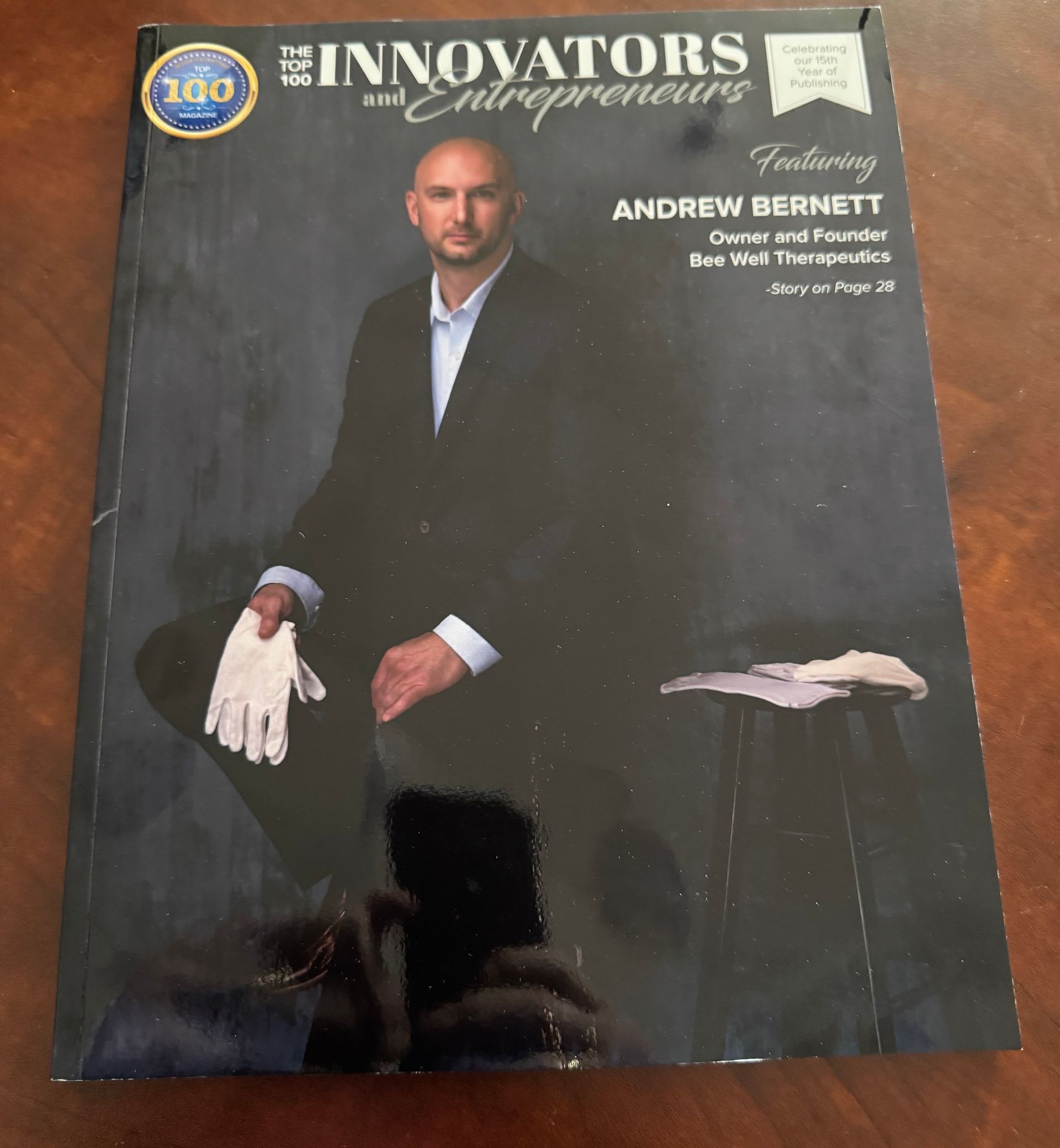 The cover of the innovators and entrepreneurs magazine features andrew bennett