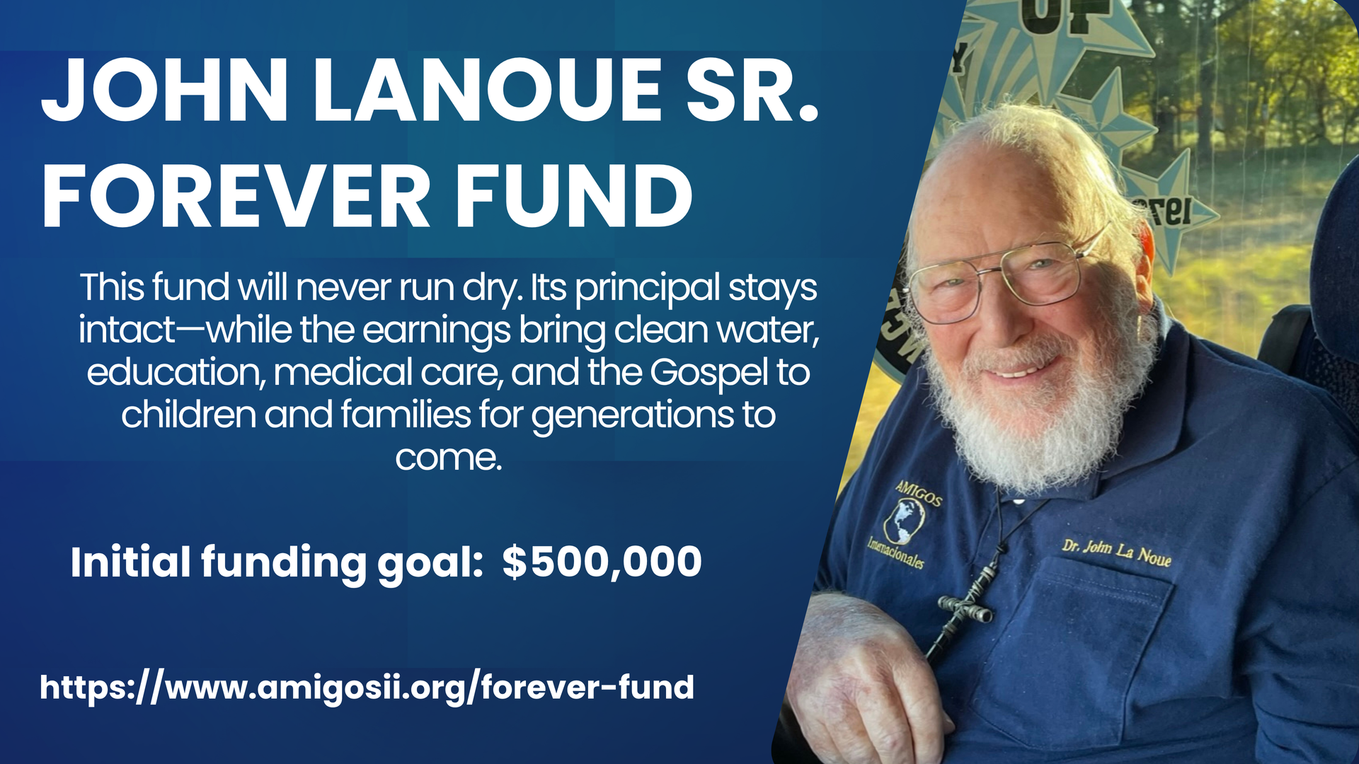 An advertisement for john lanoue sr. forever fund