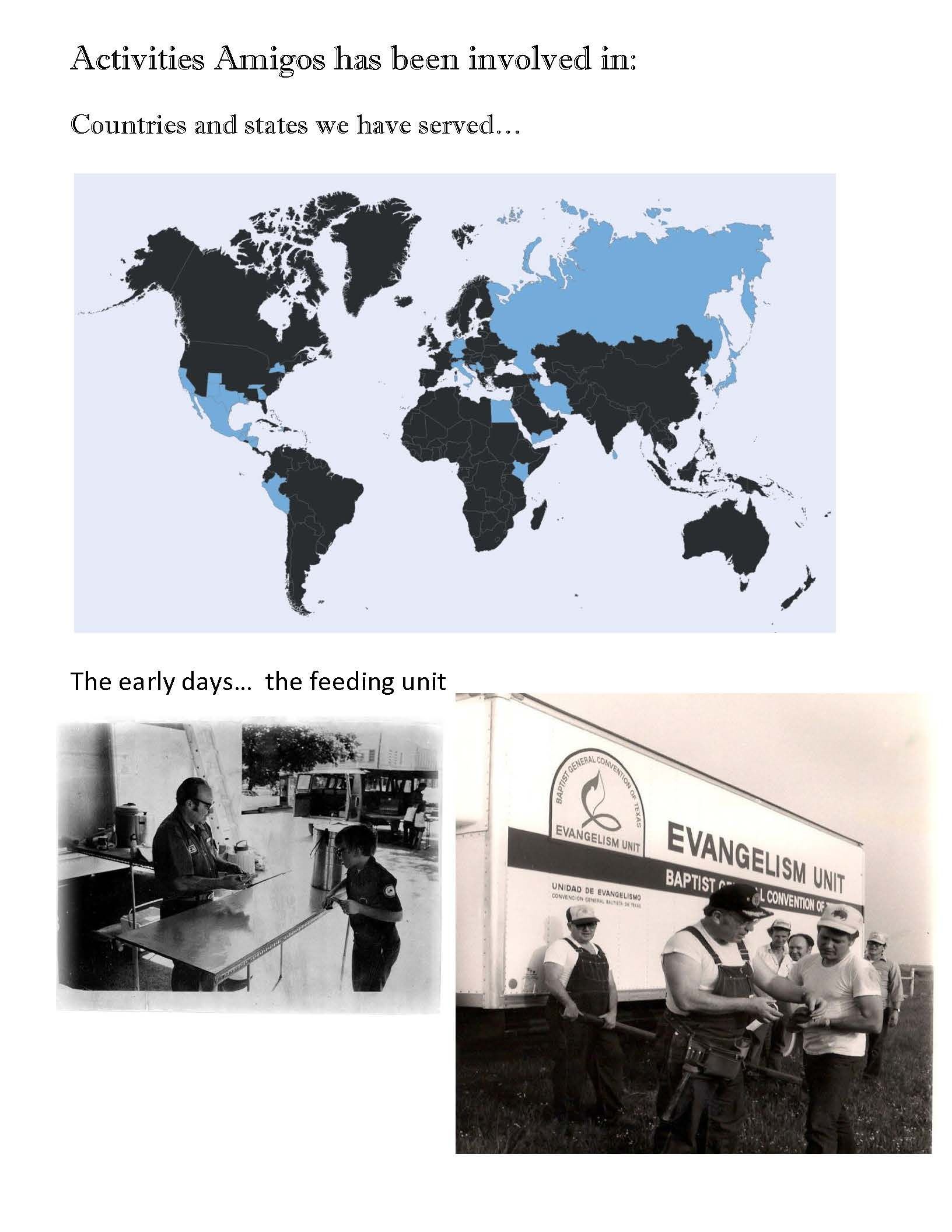 A map of the world and a picture of a truck
