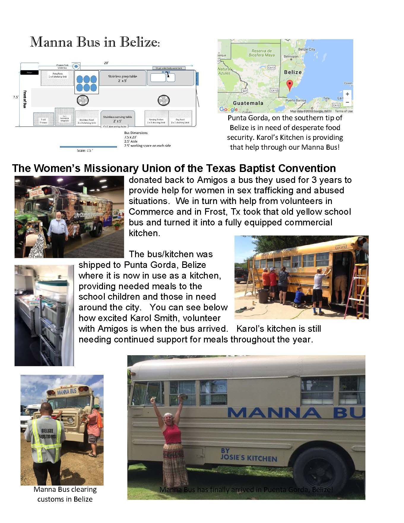 A collage of pictures of a school bus and people.