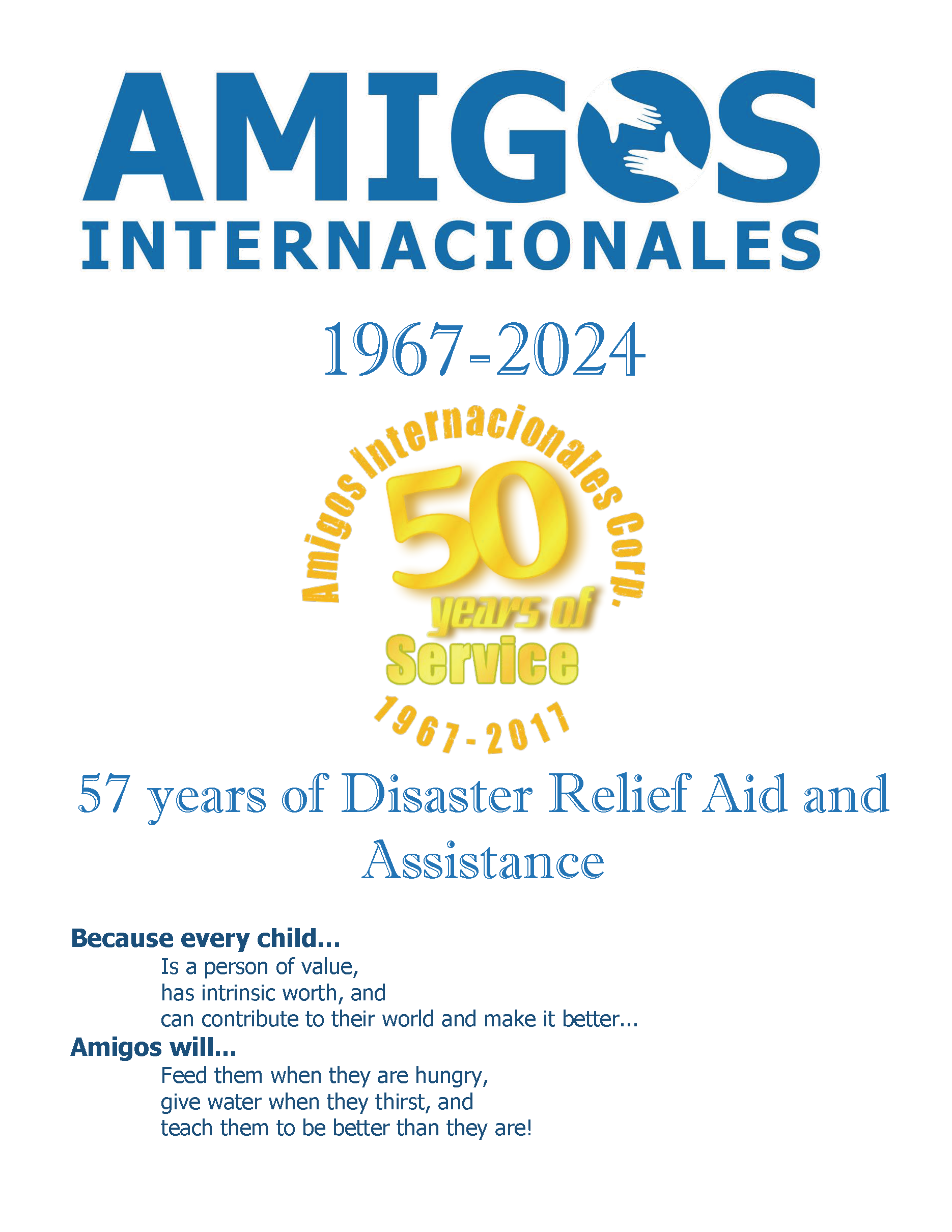AMIGOS Internacionales 1967–2024 50 Years of Service, celebrates disability aid and assistance
