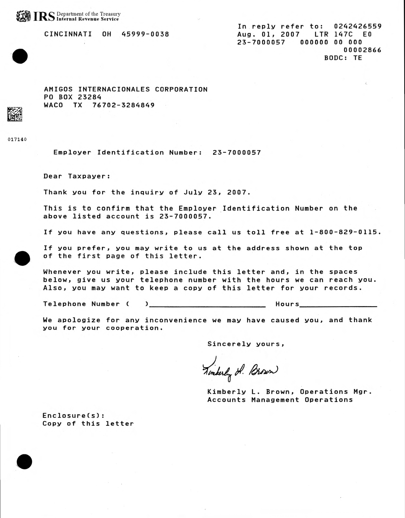 Letter on official stationery, thanking someone for their insurance payment. Includes signature and contact info.