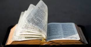 picture of a bible with the pages being flipped through