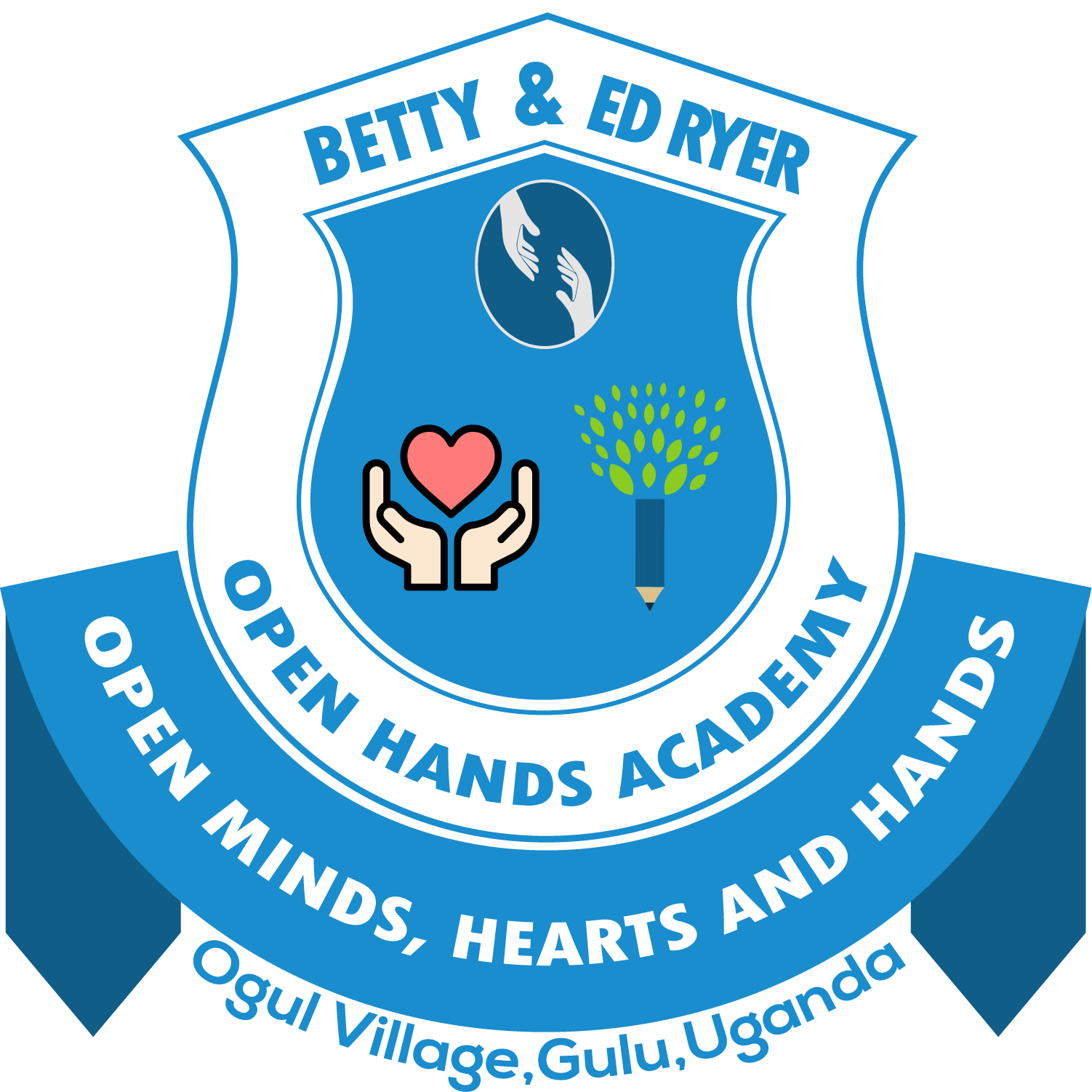 Logo for the Amigos Internacionales school in Ogul Village, Open Hands Academy