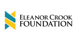 Logo for Eleanor Crook Foundation: teal and gold graphic next to black text.