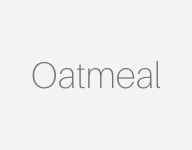 The word oatmeal is on a white background.
