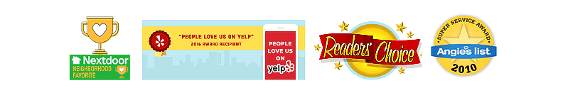 A bunch of logos on a white background with a trophy in the middle.