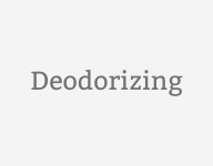 The word deodorizing is on a white background.