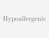 The word hypoallergenic is on a white background.