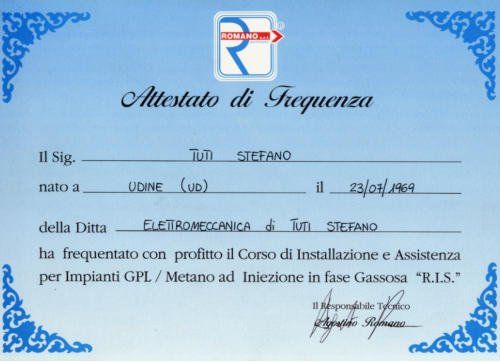 certificazione per impianto gpl