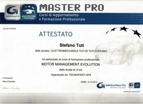 certificazione motor management