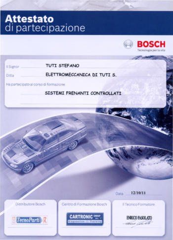 certificazione impianti frenanti