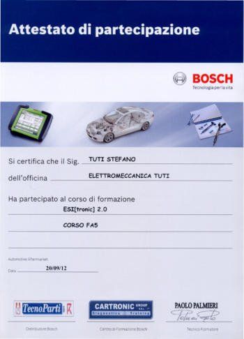 attestato di presenza bosch